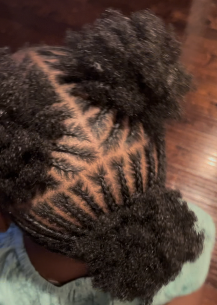 Natural hair styling session